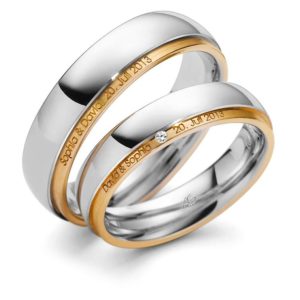 Trauringe Gerstner 950/- Palladium 585/- Gelbgold 4/28411/5 28411/5