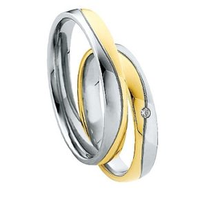 Trauringe Saint Maurice DR 870100 / HR 870110 333/- Weißgold/Gelbgold