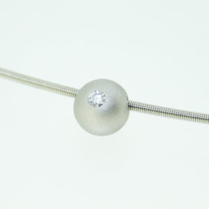 Platinkugel von Bunz mit Brillant 8mm