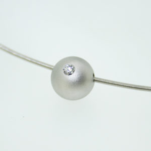 Platinkugel von Bunz mit Brillant 12mm
