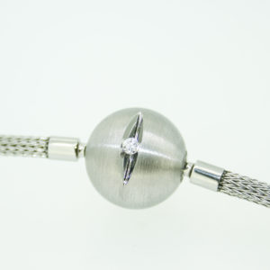 Bajonettkugel in Edelstahl mit Brillant 15mm